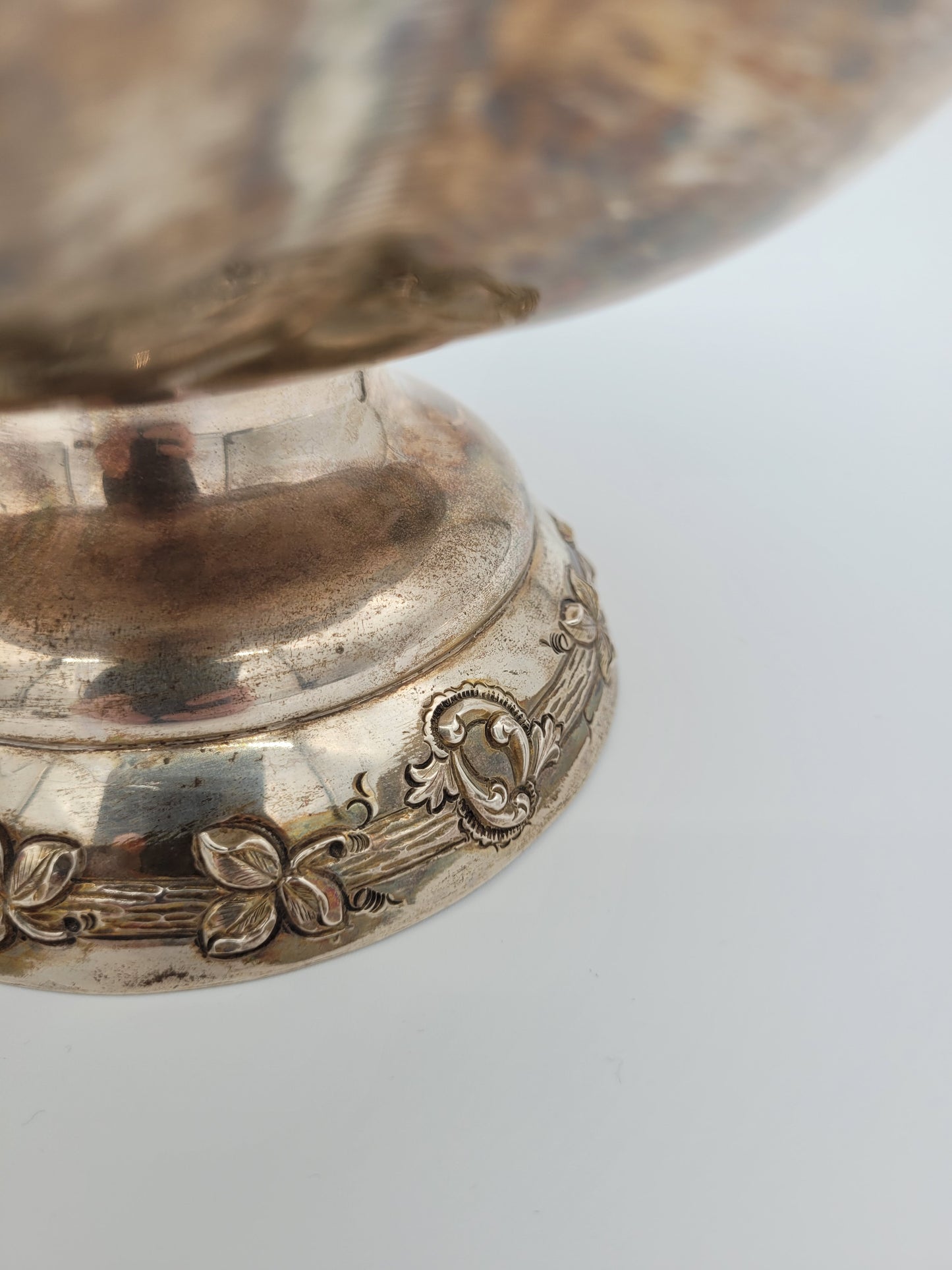 Schale Sterling Silber 925er Viktorianischer Stil mit Blütendekor