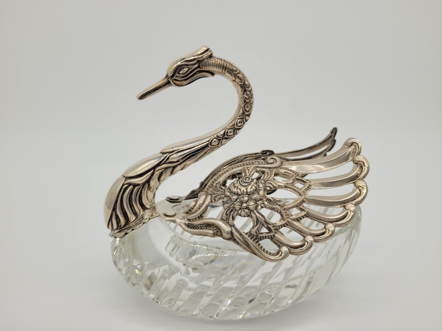 Paar 835er Silber Schwan Schalen Figuren ALBO Albert Bodemer