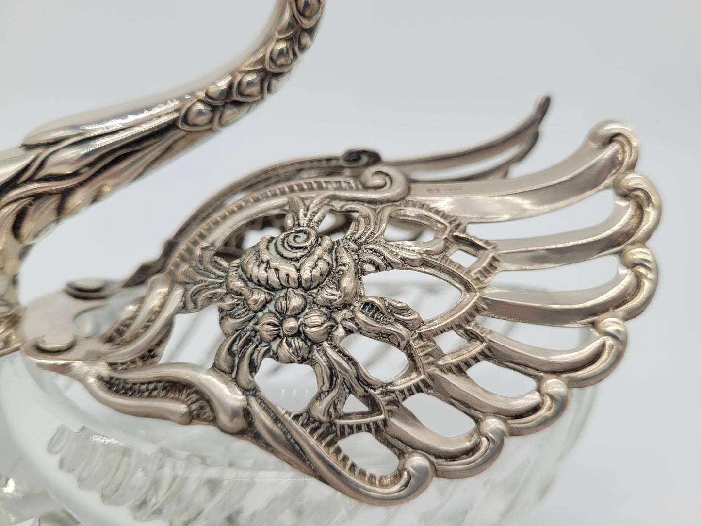 Paar 835er Silber Schwan Schalen Figuren ALBO Albert Bodemer