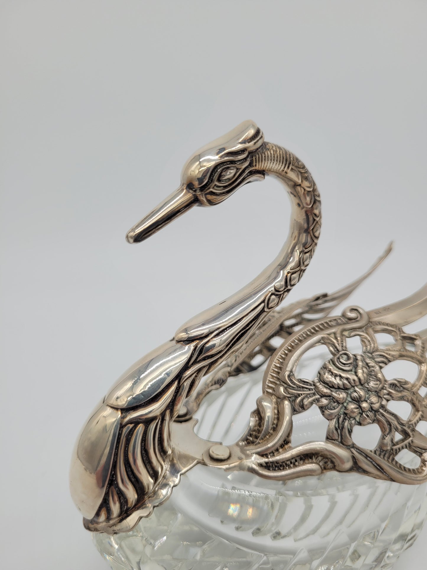 Paar 835er Silber Schwan Schalen Figuren ALBO Albert Bodemer