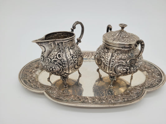 Tafel Service 800er Silber Deutsche Meistermarke Halbmond Krone