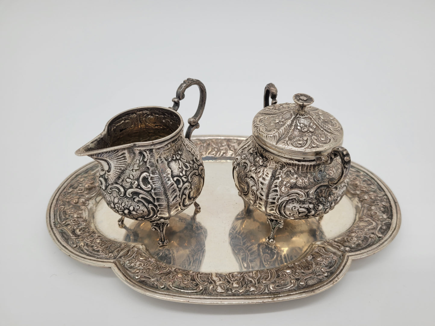 Tafel Service 800er Silber Deutsche Meistermarke Halbmond Krone