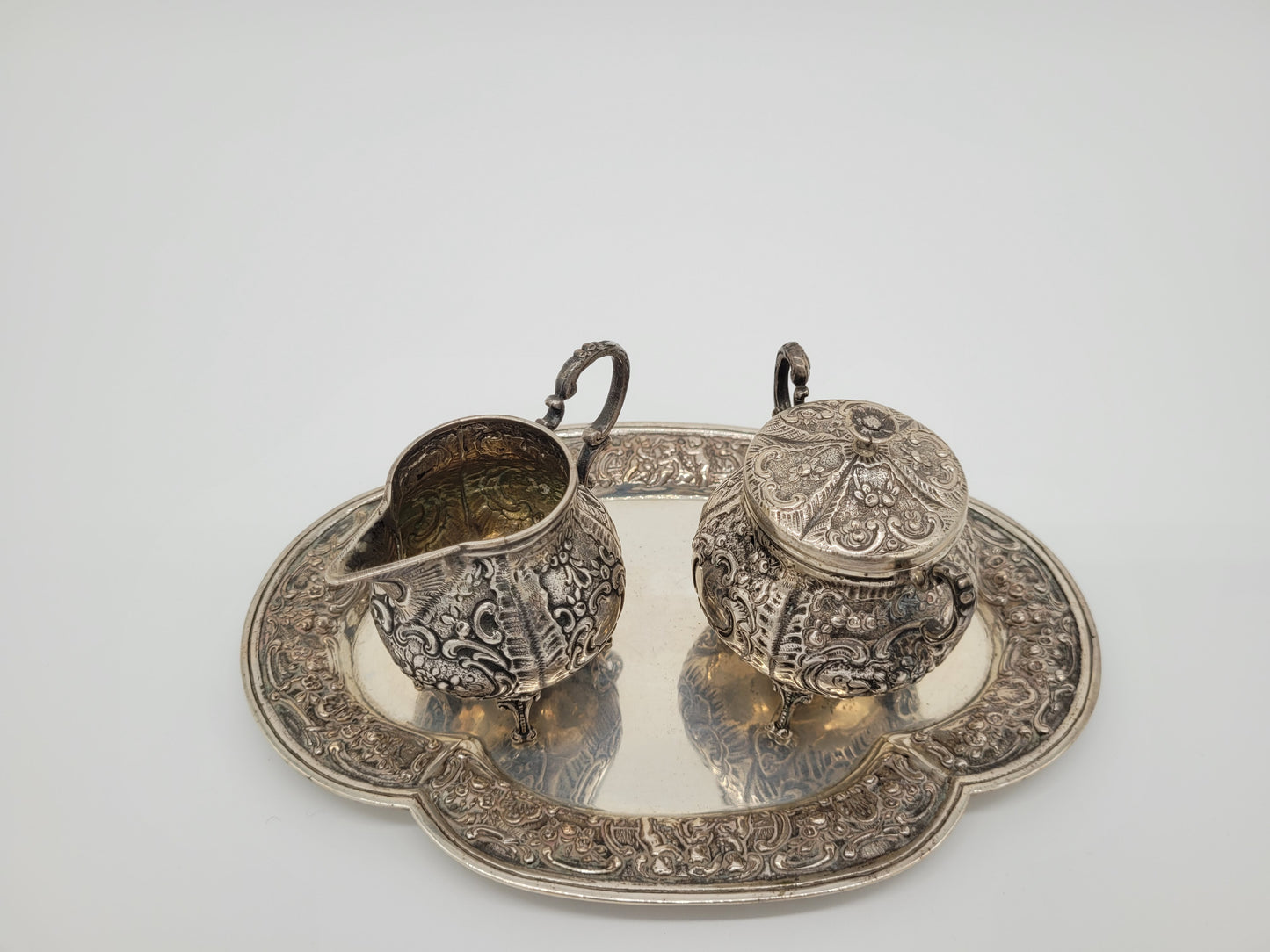 Tafel Service 800er Silber Deutsche Meistermarke Halbmond Krone