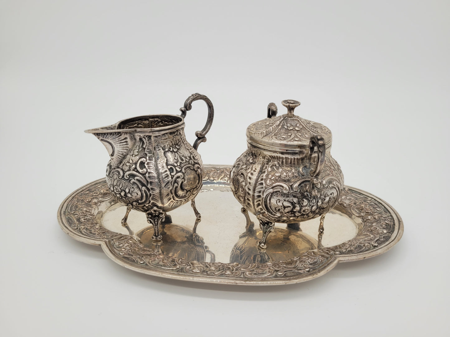 Tafel Service 800er Silber Deutsche Meistermarke Halbmond Krone