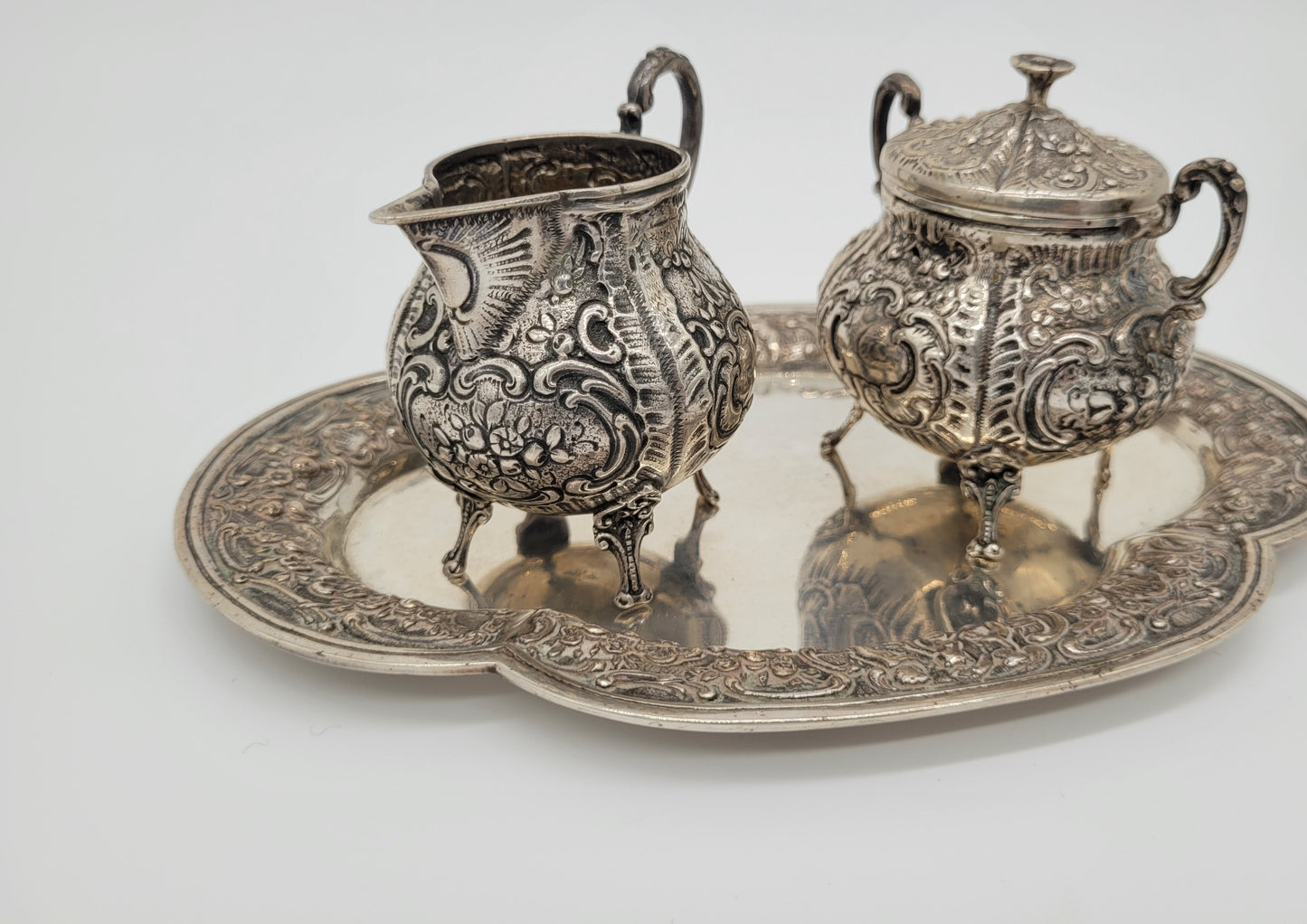 Tafel Service 800er Silber Deutsche Meistermarke Halbmond Krone