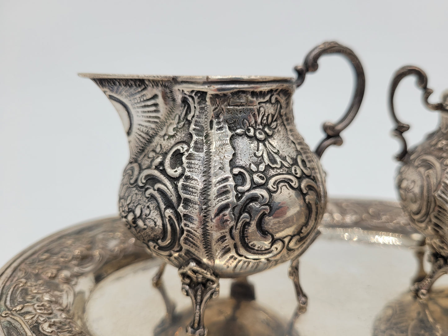 Tafel Service 800er Silber Deutsche Meistermarke Halbmond Krone