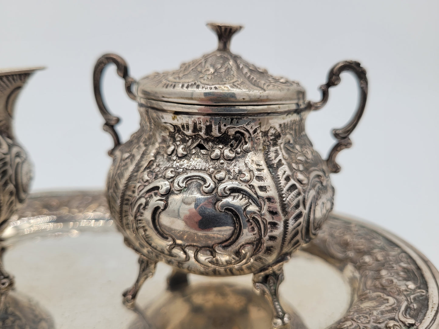 Tafel Service 800er Silber Deutsche Meistermarke Halbmond Krone