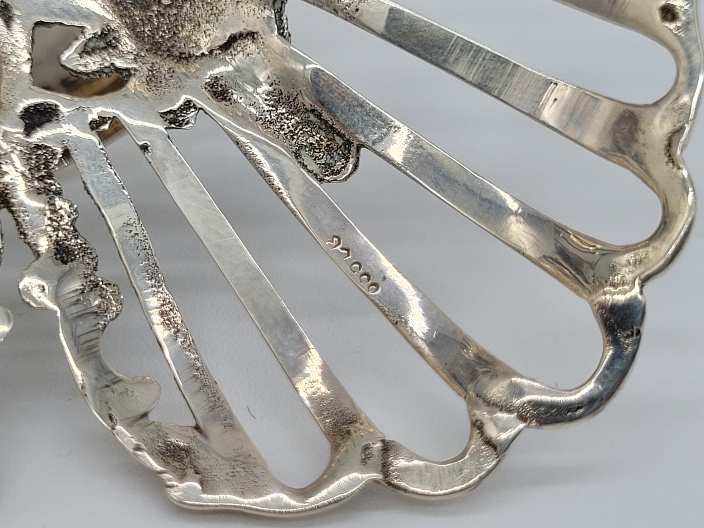 Paar Kerzenständer 835er Silber mit Floralem Design Handarbeit