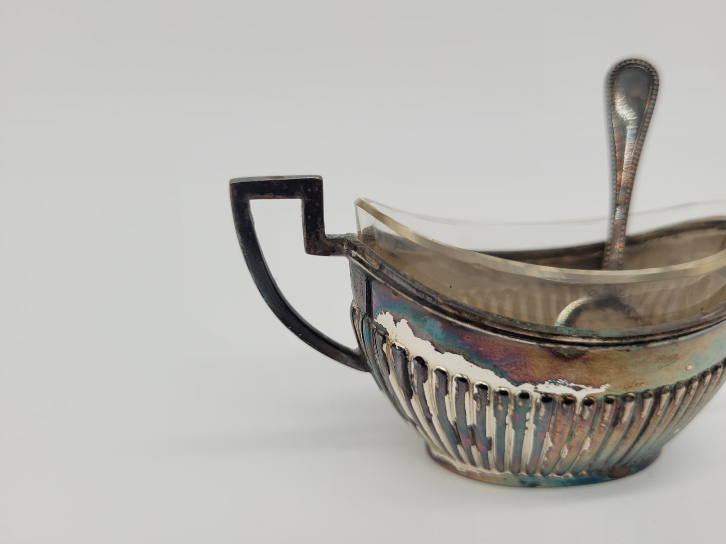 Paar Silber Schälchen 800er Silber mit Löffel Deutsche Meistermarke