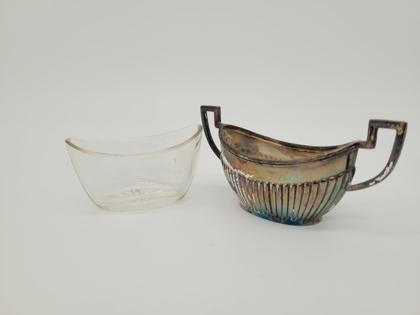 Paar Silber Schälchen 800er Silber mit Löffel Deutsche Meistermarke