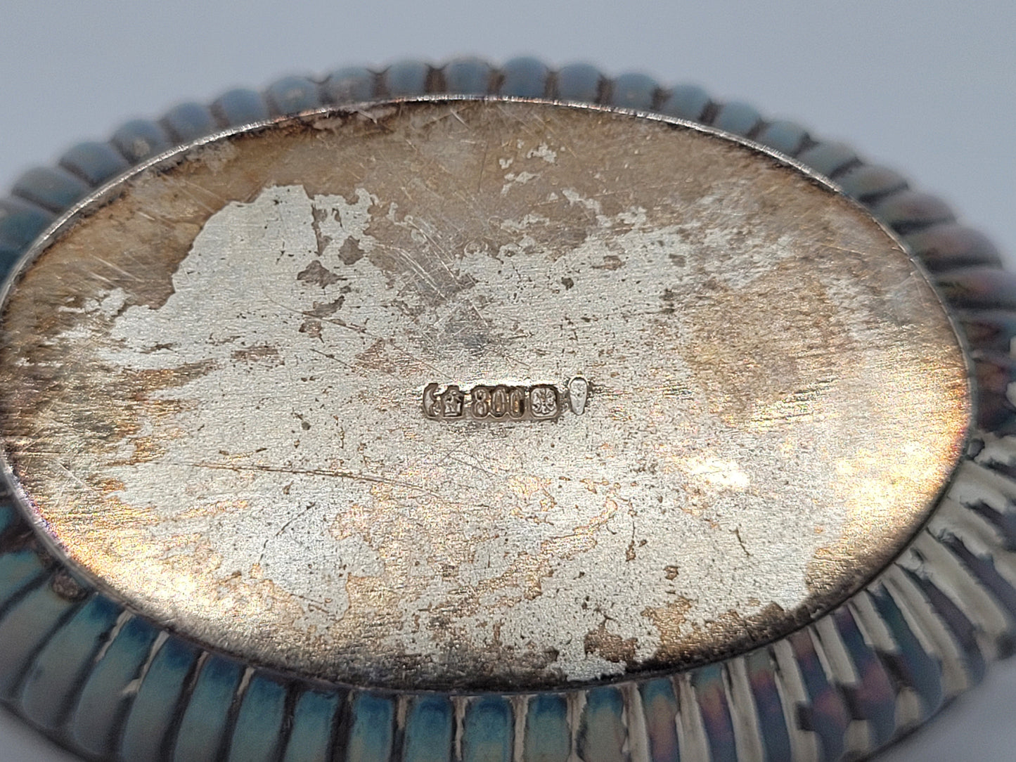 Paar Silber Schälchen 800er Silber mit Löffel Deutsche Meistermarke