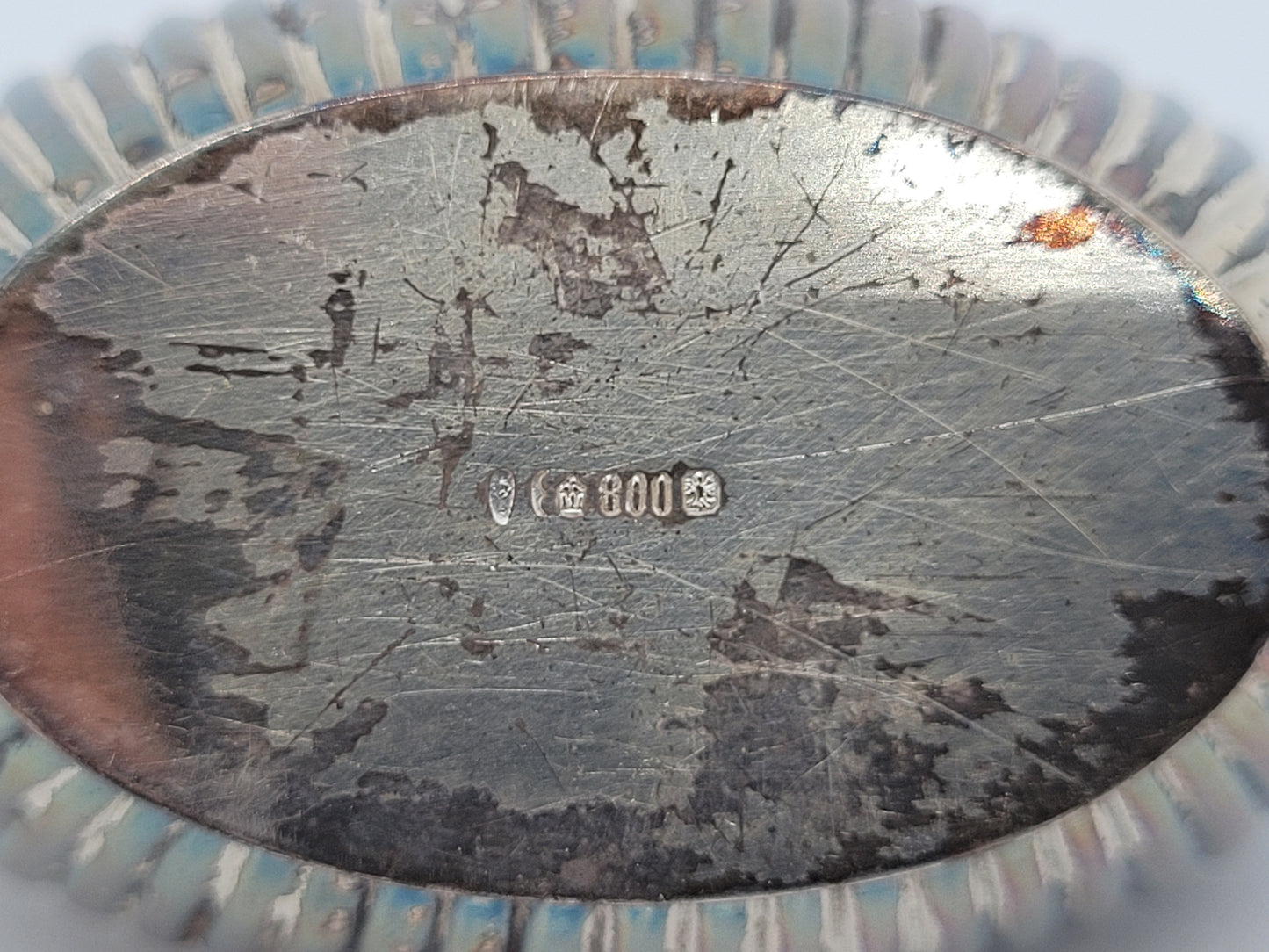 Paar Silber Schälchen 800er Silber mit Löffel Deutsche Meistermarke