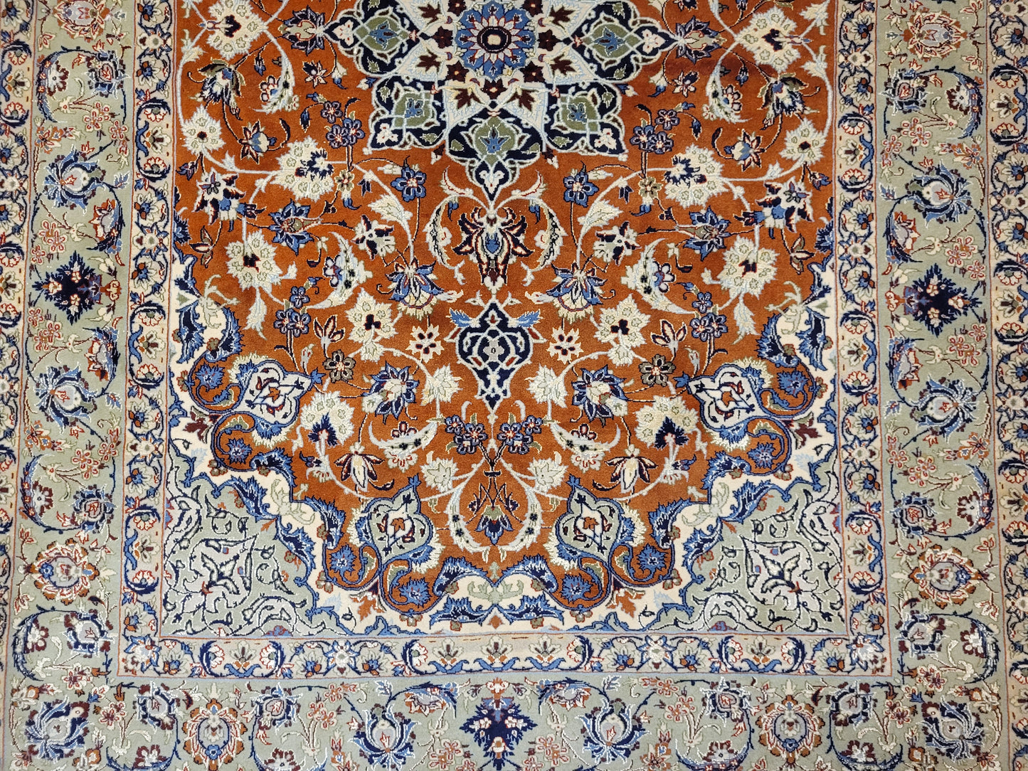 Isfahan Teppich Korkwolle Seide fein handgeknüpft