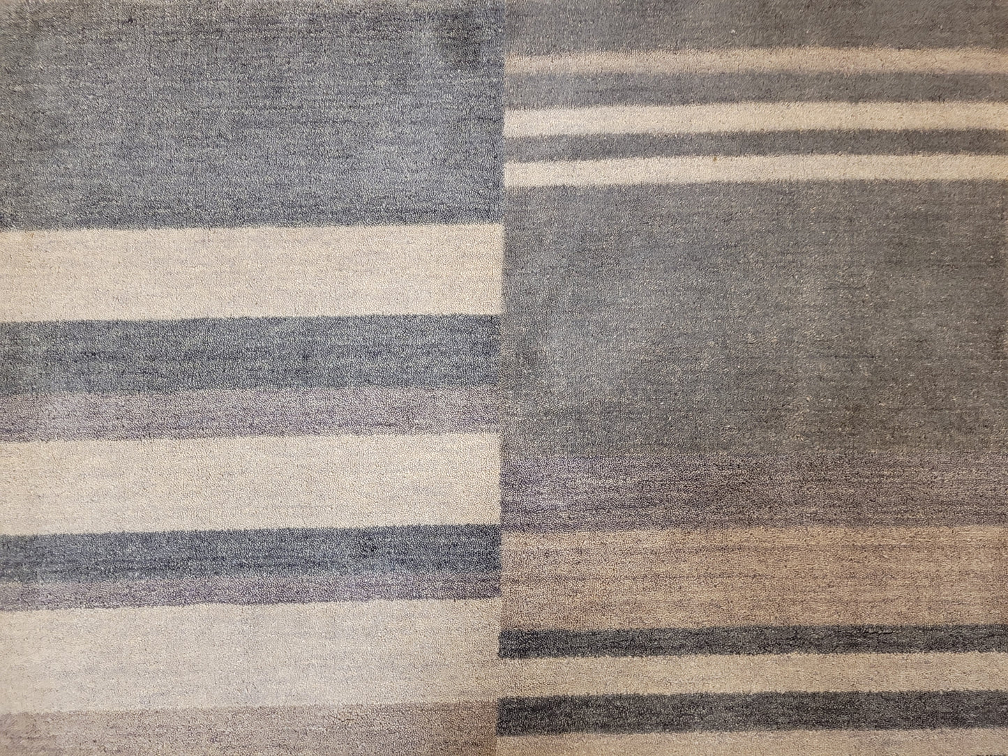 Gabbeh Teppich Schurwolle modernes Streifenmuster handgeknüpft