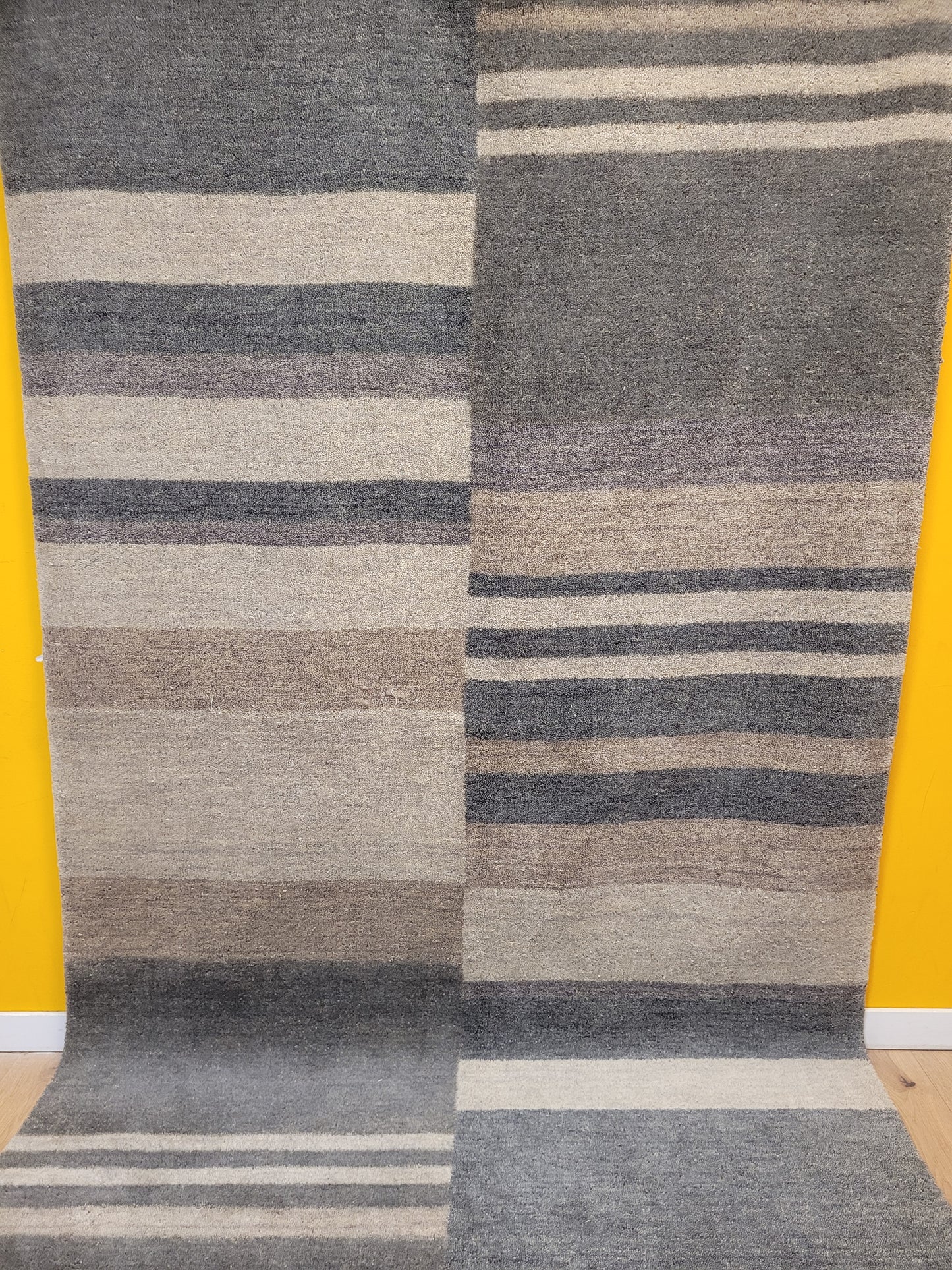Gabbeh Teppich Schurwolle modernes Streifenmuster handgeknüpft