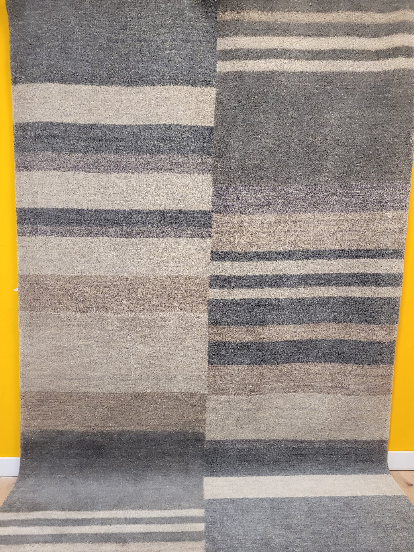 Gabbeh Teppich Schurwolle modernes Streifenmuster handgeknüpft