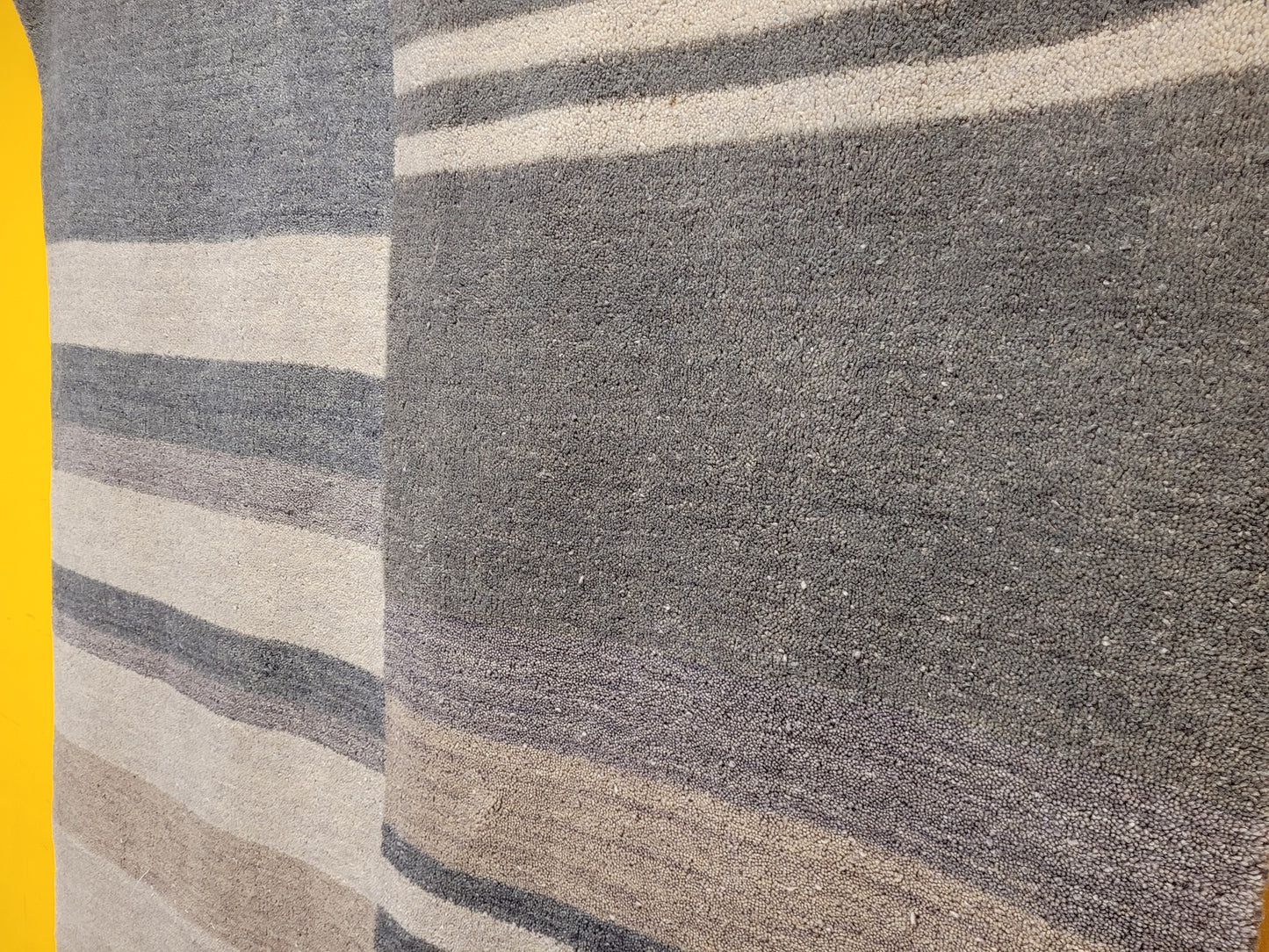 Gabbeh Teppich Schurwolle modernes Streifenmuster handgeknüpft