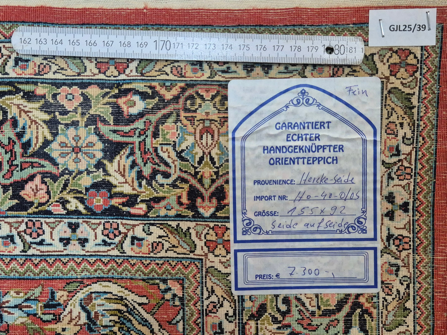 Hereke Teppich Seide auf Seide floral fein handgeknüpft