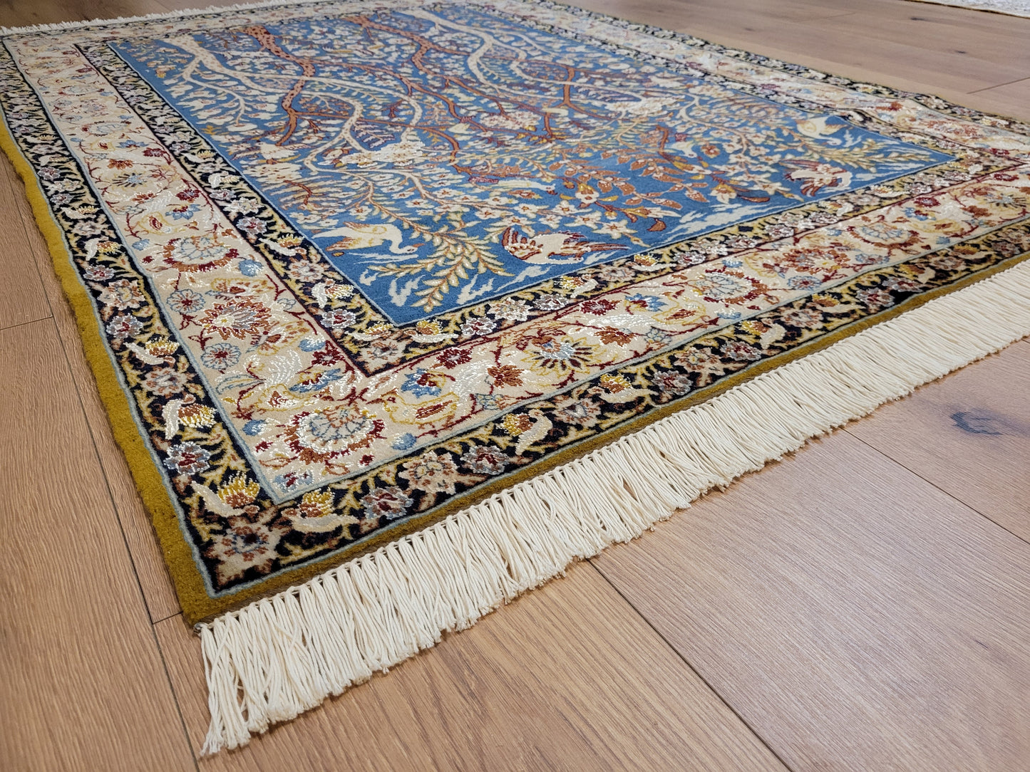 Isfahan Teppich Korkwolle mit Seide feine Knüpfung Baum des Lebens