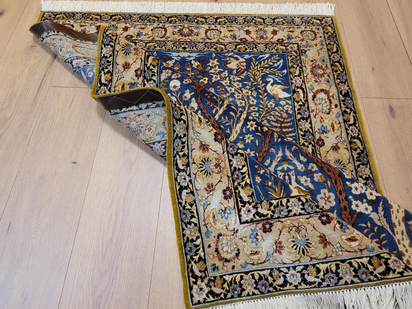 Isfahan Teppich Korkwolle mit Seide feine Knüpfung Baum des Lebens