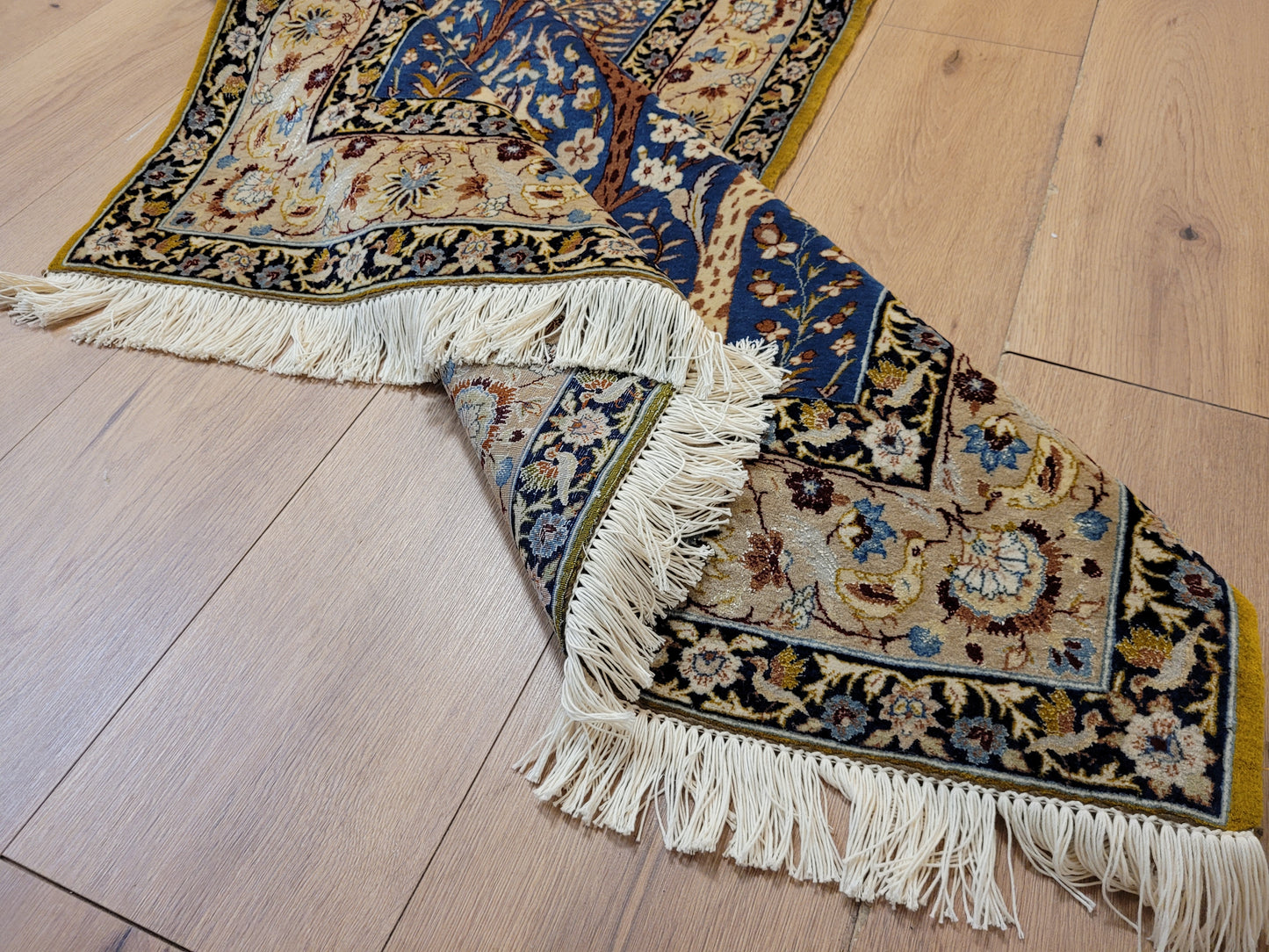 Isfahan Teppich Korkwolle mit Seide feine Knüpfung Baum des Lebens