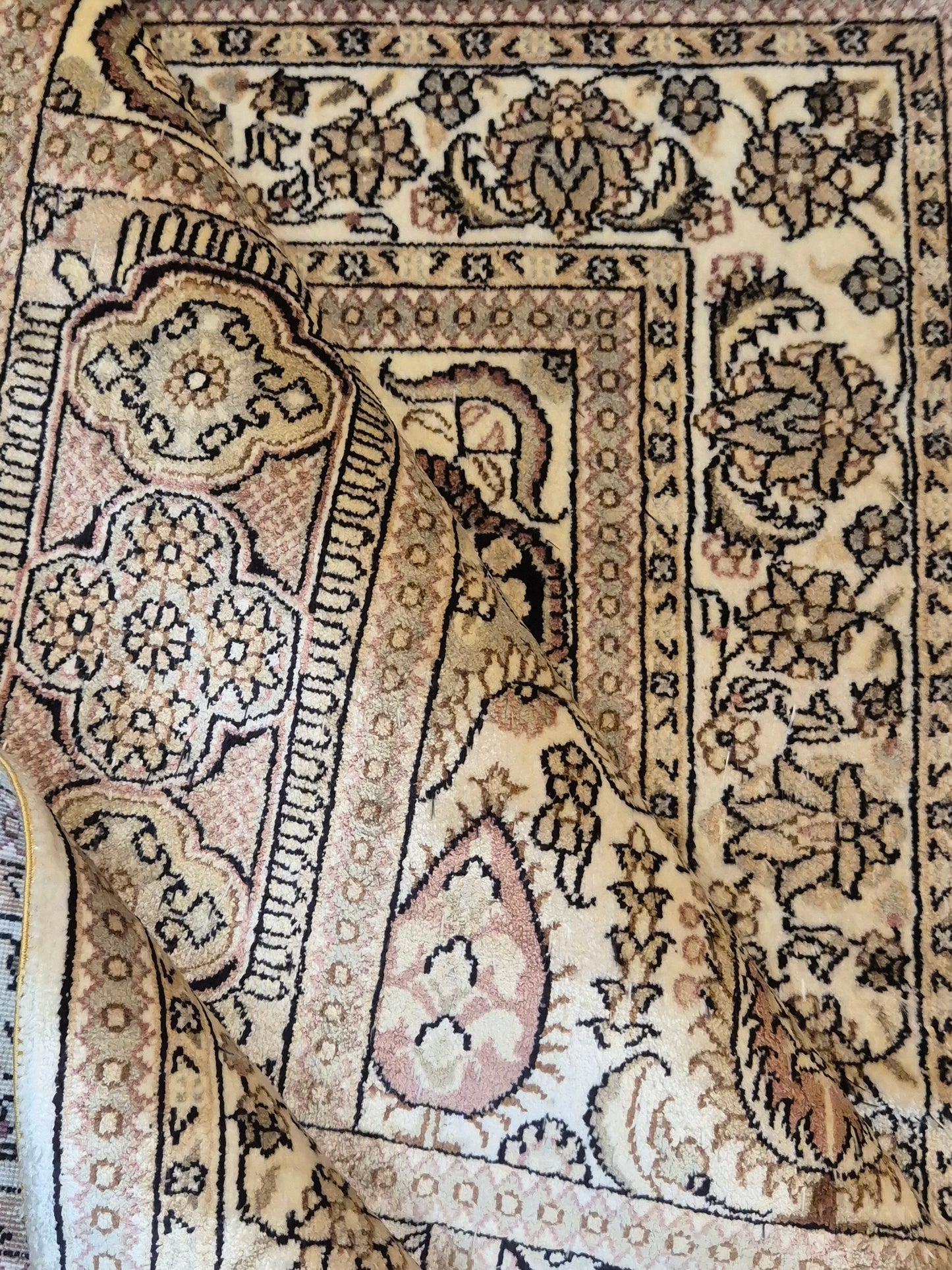 Hereke Teppich Seide auf Seide Gartenmotiv fein handgeknüpft