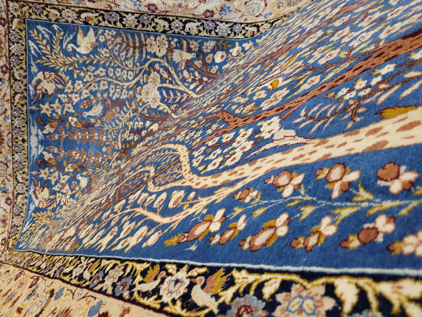 Isfahan Teppich Korkwolle mit Seide feine Knüpfung Baum des Lebens