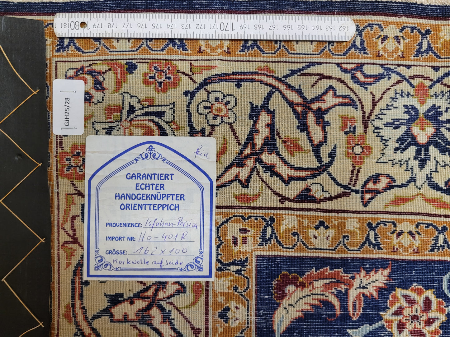 Isfahan Teppich Korkwolle mit Seide feine Knüpfung Medaillon