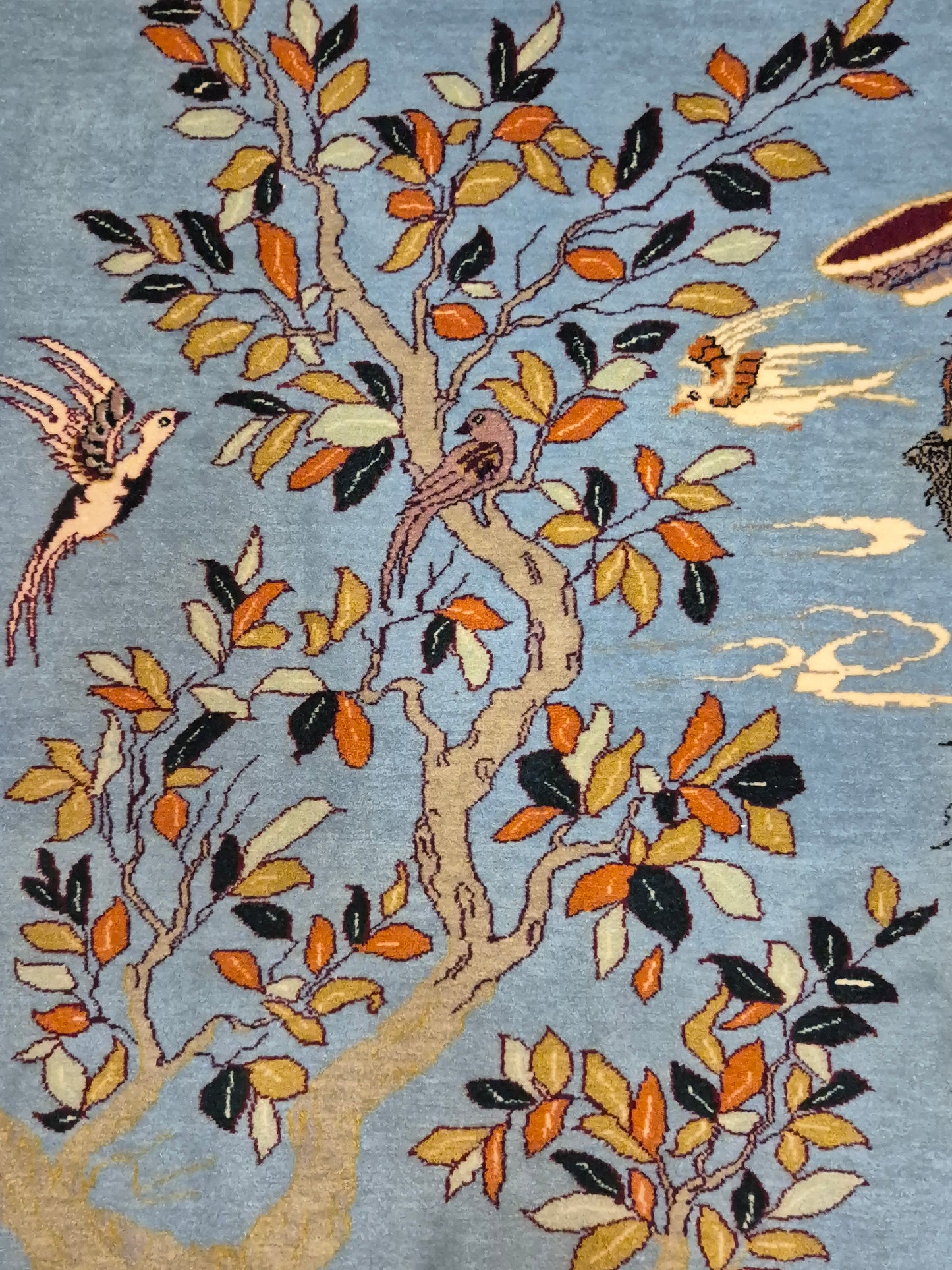 Isfahan Teppich Korkwolle mit Seide auf Seide figürlich