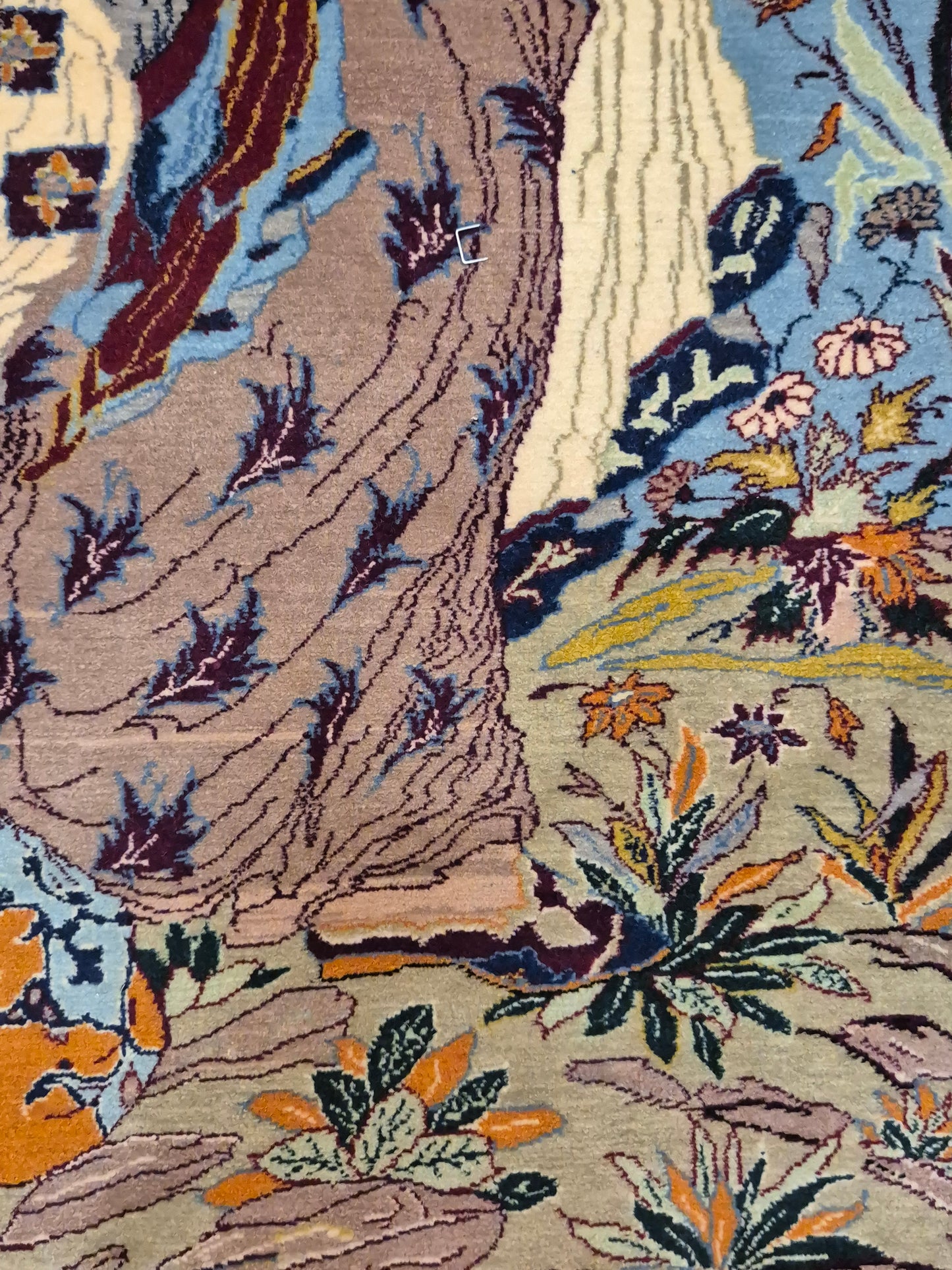 Isfahan Teppich Korkwolle mit Seide auf Seide figürlich