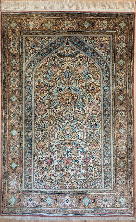 Ghom Teppich Seide auf Seide feine Knüpfung Gebetsteppich