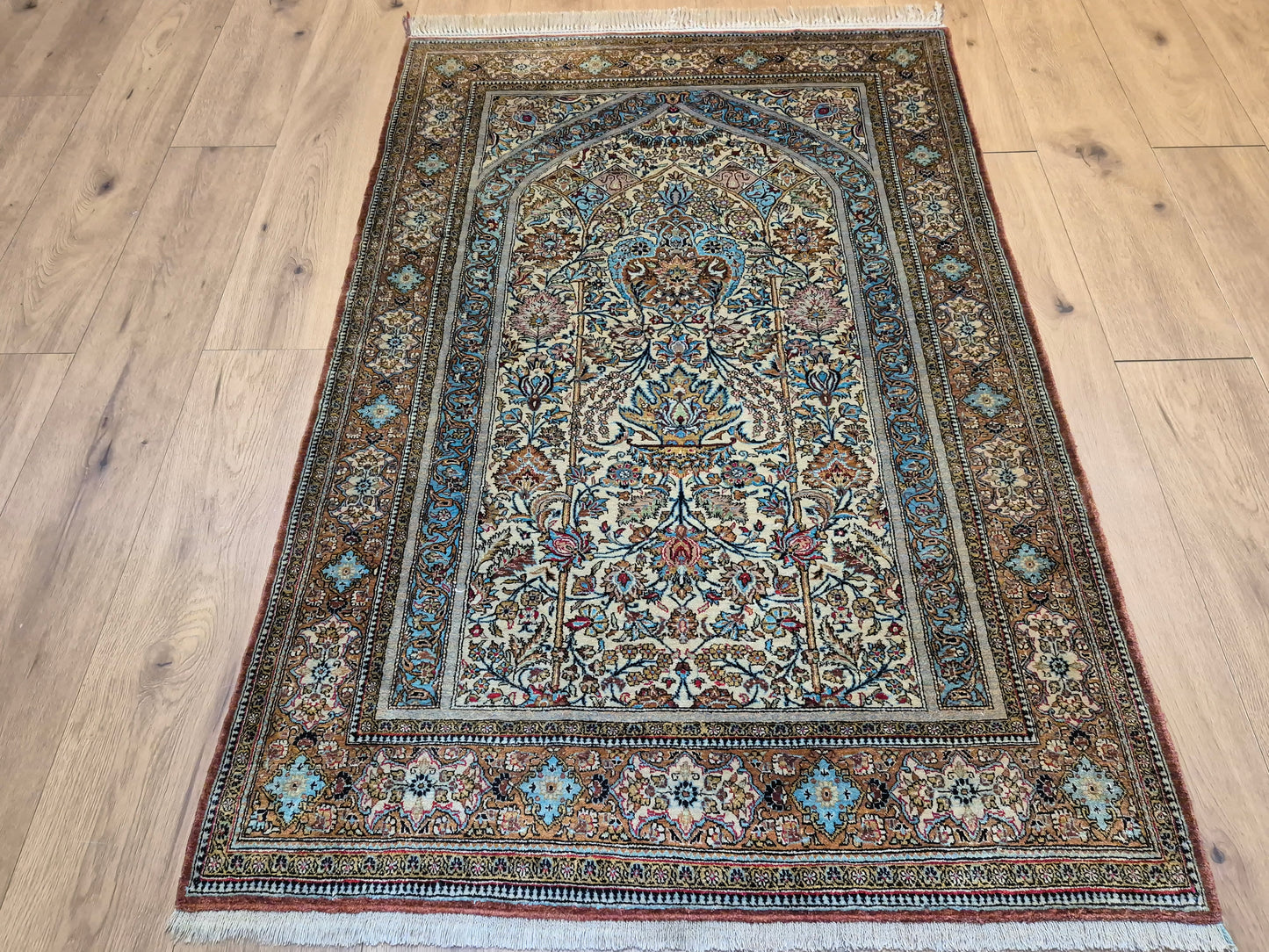 Ghom Teppich Seide auf Seide feine Knüpfung Gebetsteppich