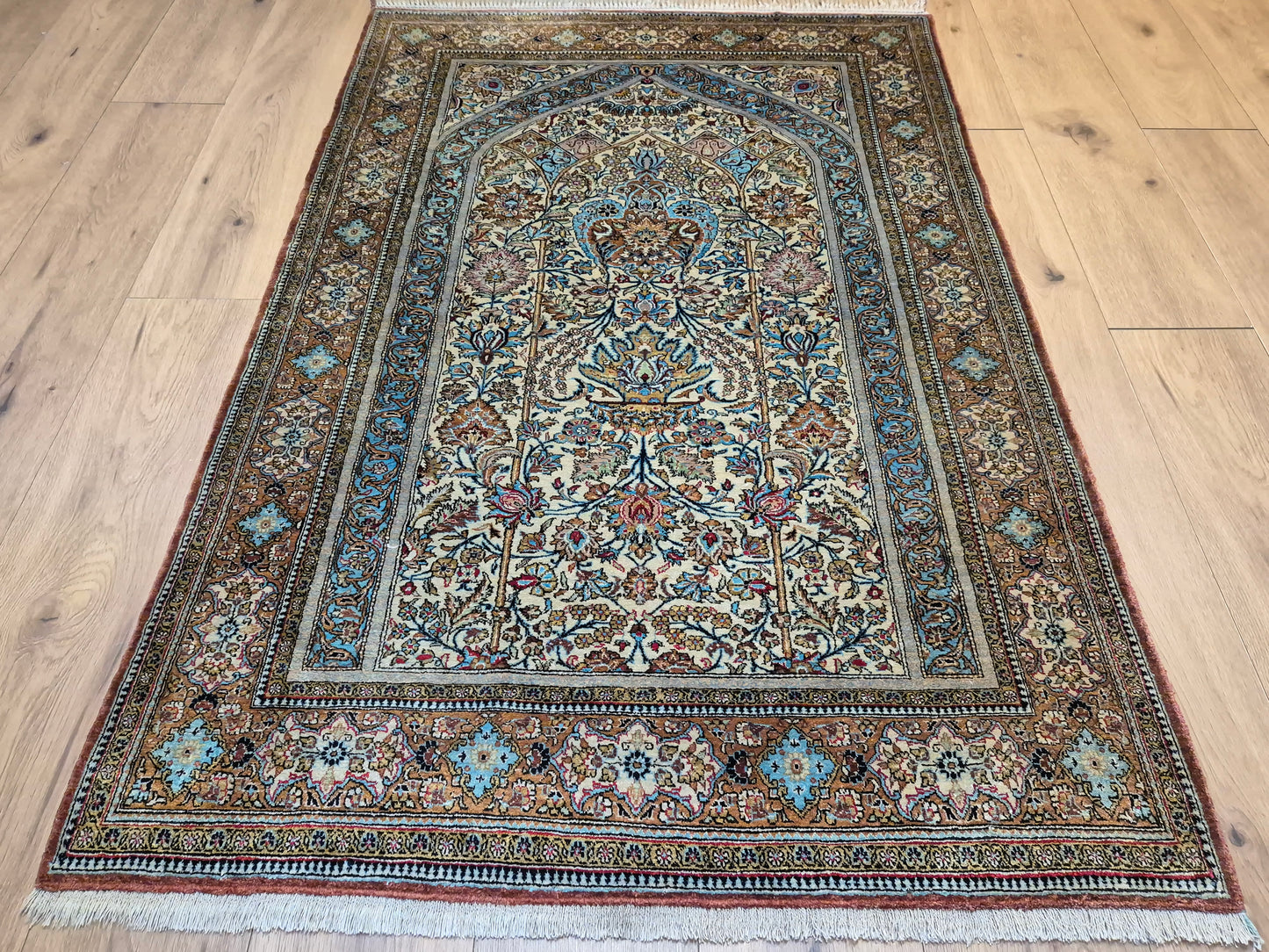 Ghom Teppich Seide auf Seide feine Knüpfung Gebetsteppich