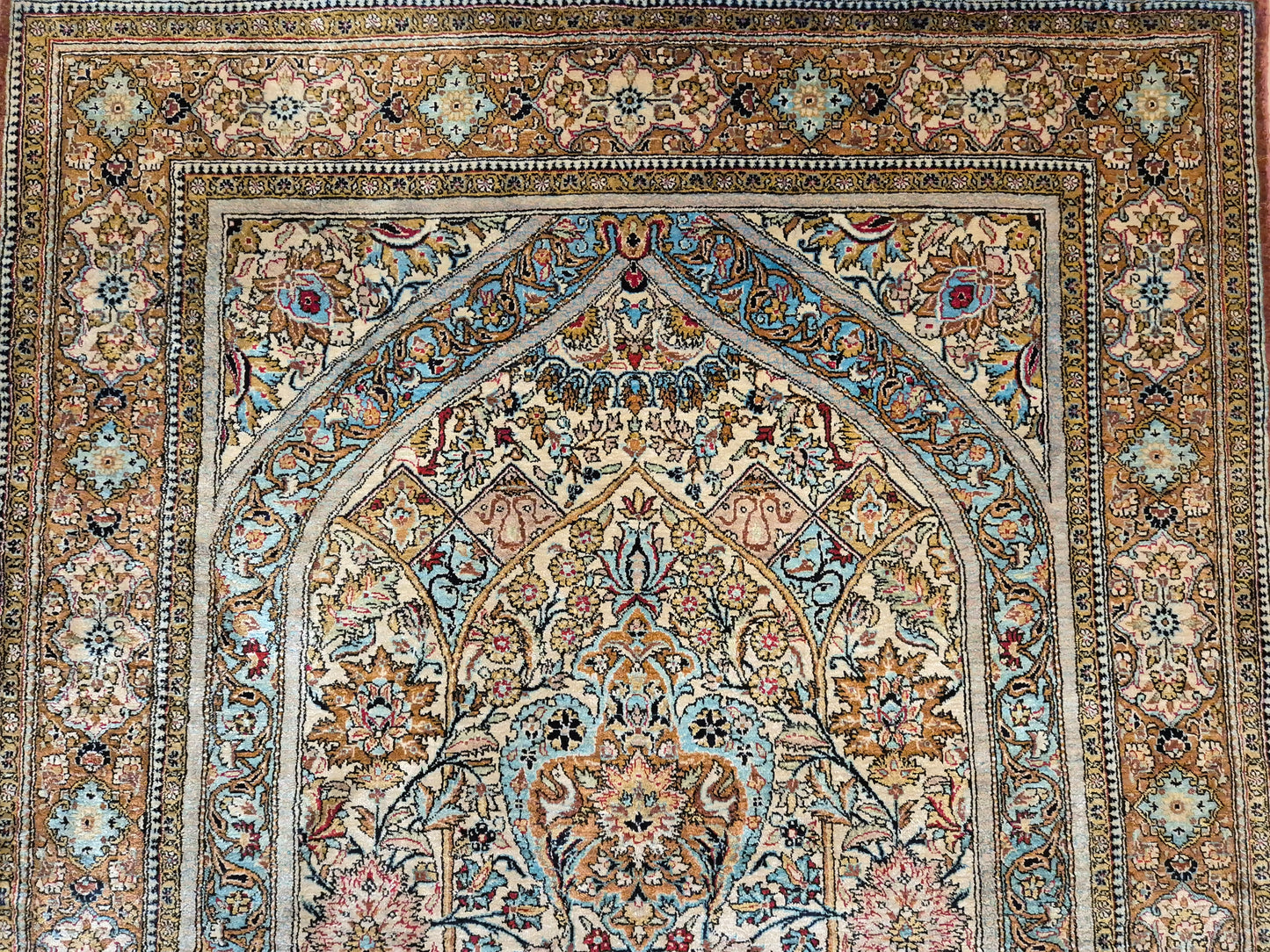 Ghom Teppich Seide auf Seide feine Knüpfung Gebetsteppich