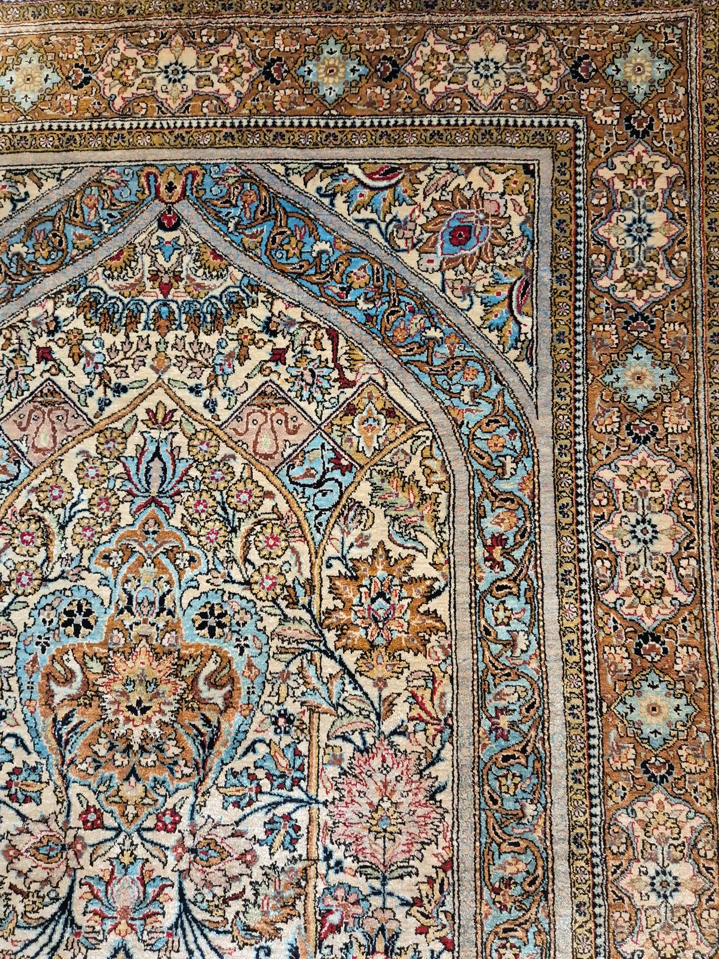 Ghom Teppich Seide auf Seide feine Knüpfung Gebetsteppich