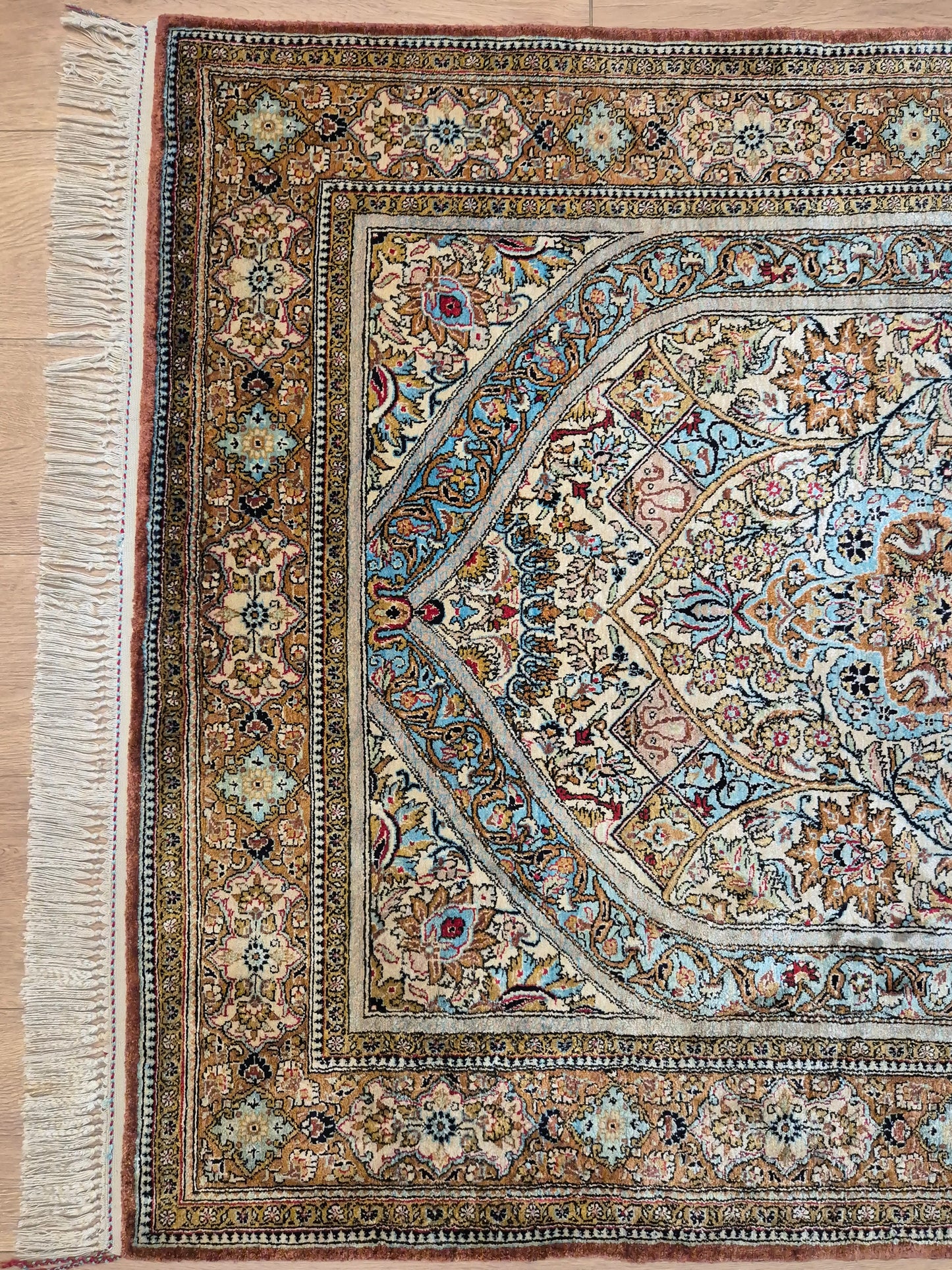 Ghom Teppich Seide auf Seide feine Knüpfung Gebetsteppich