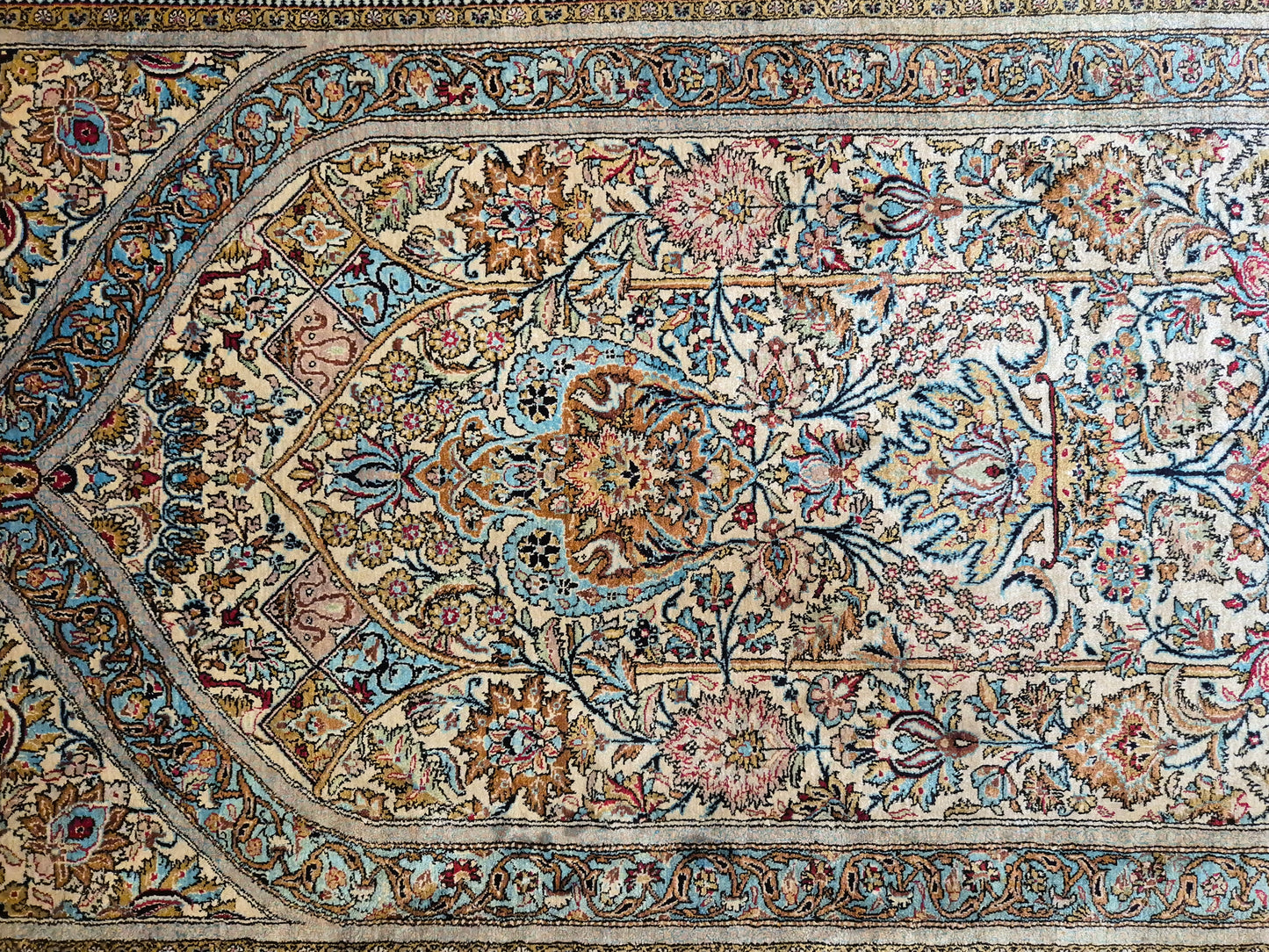 Ghom Teppich Seide auf Seide feine Knüpfung Gebetsteppich