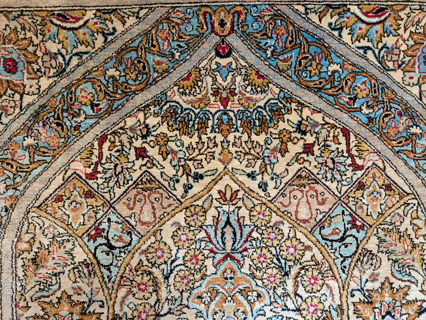 Ghom Teppich Seide auf Seide feine Knüpfung Gebetsteppich