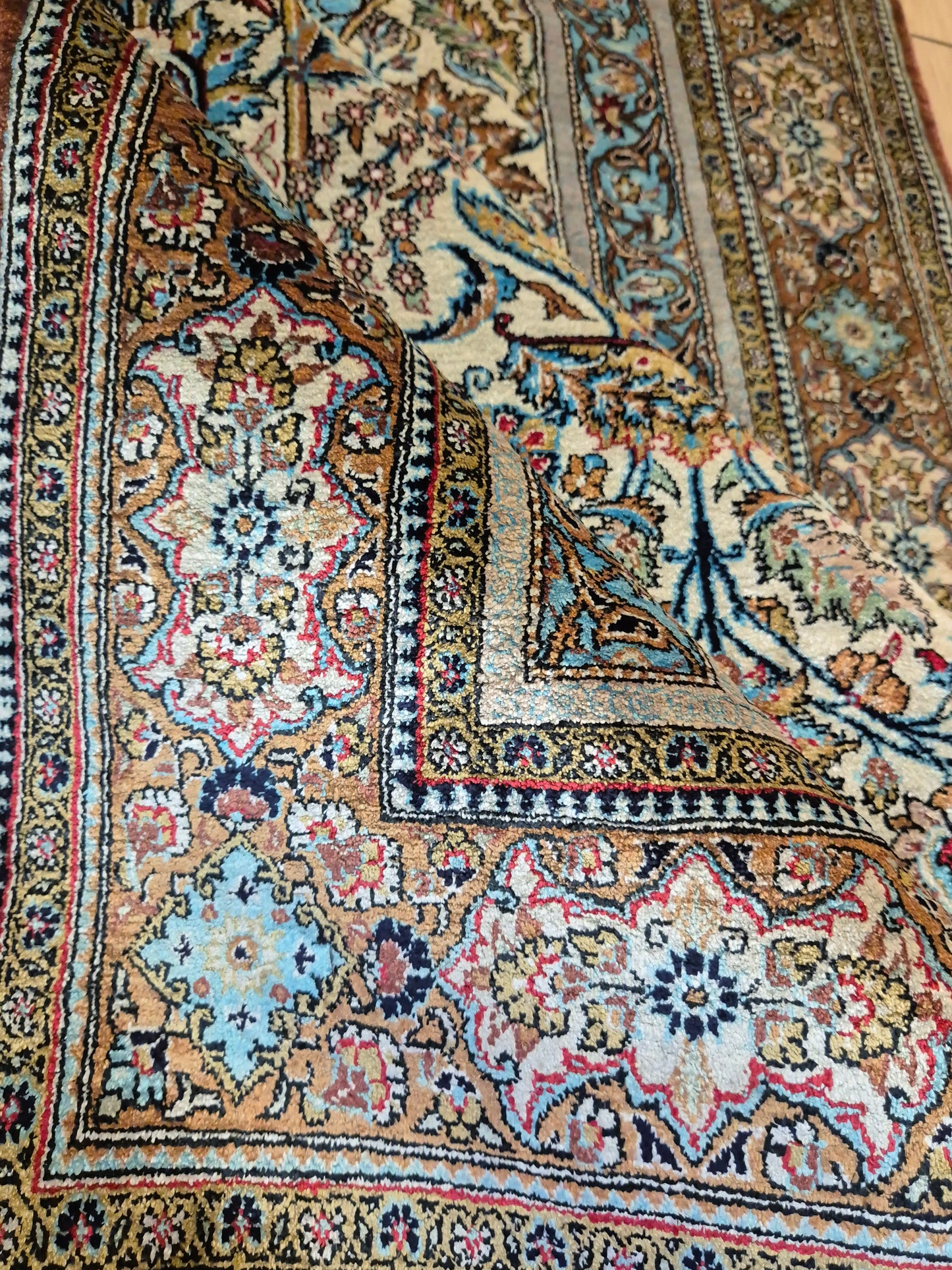 Ghom Teppich Seide auf Seide feine Knüpfung Gebetsteppich