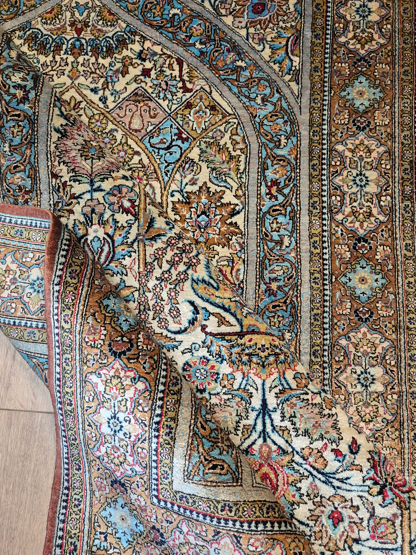 Ghom Teppich Seide auf Seide feine Knüpfung Gebetsteppich