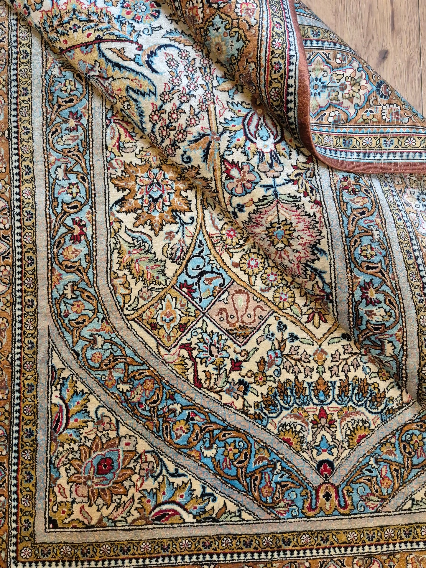 Ghom Teppich Seide auf Seide feine Knüpfung Gebetsteppich