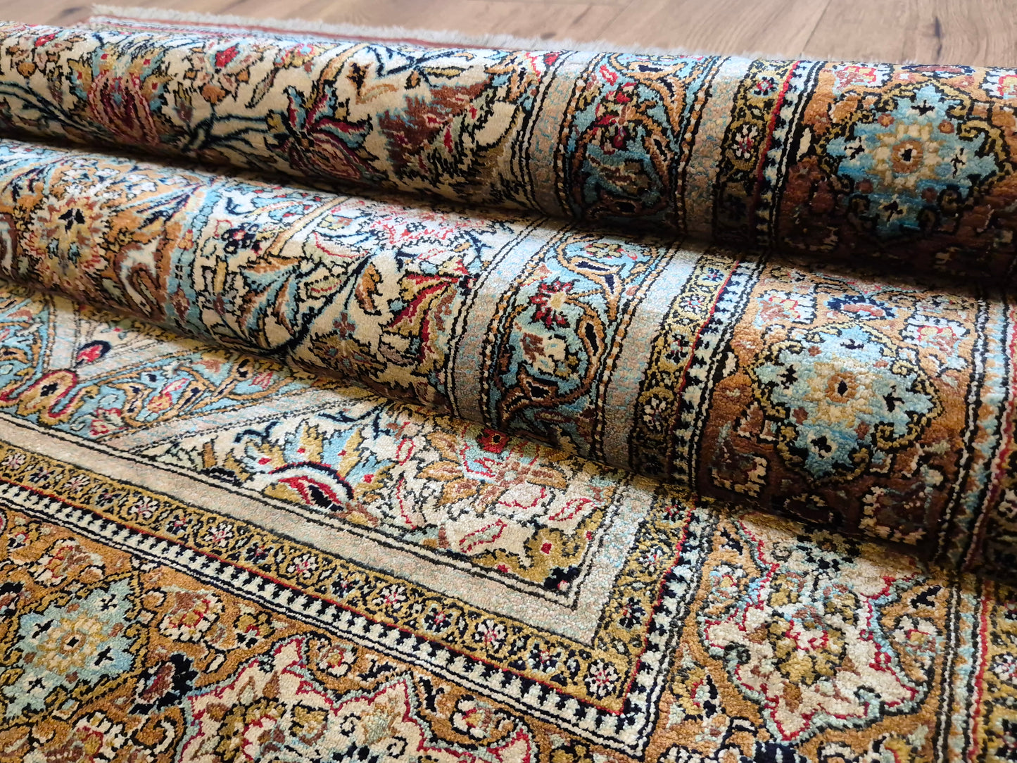 Ghom Teppich Seide auf Seide feine Knüpfung Gebetsteppich