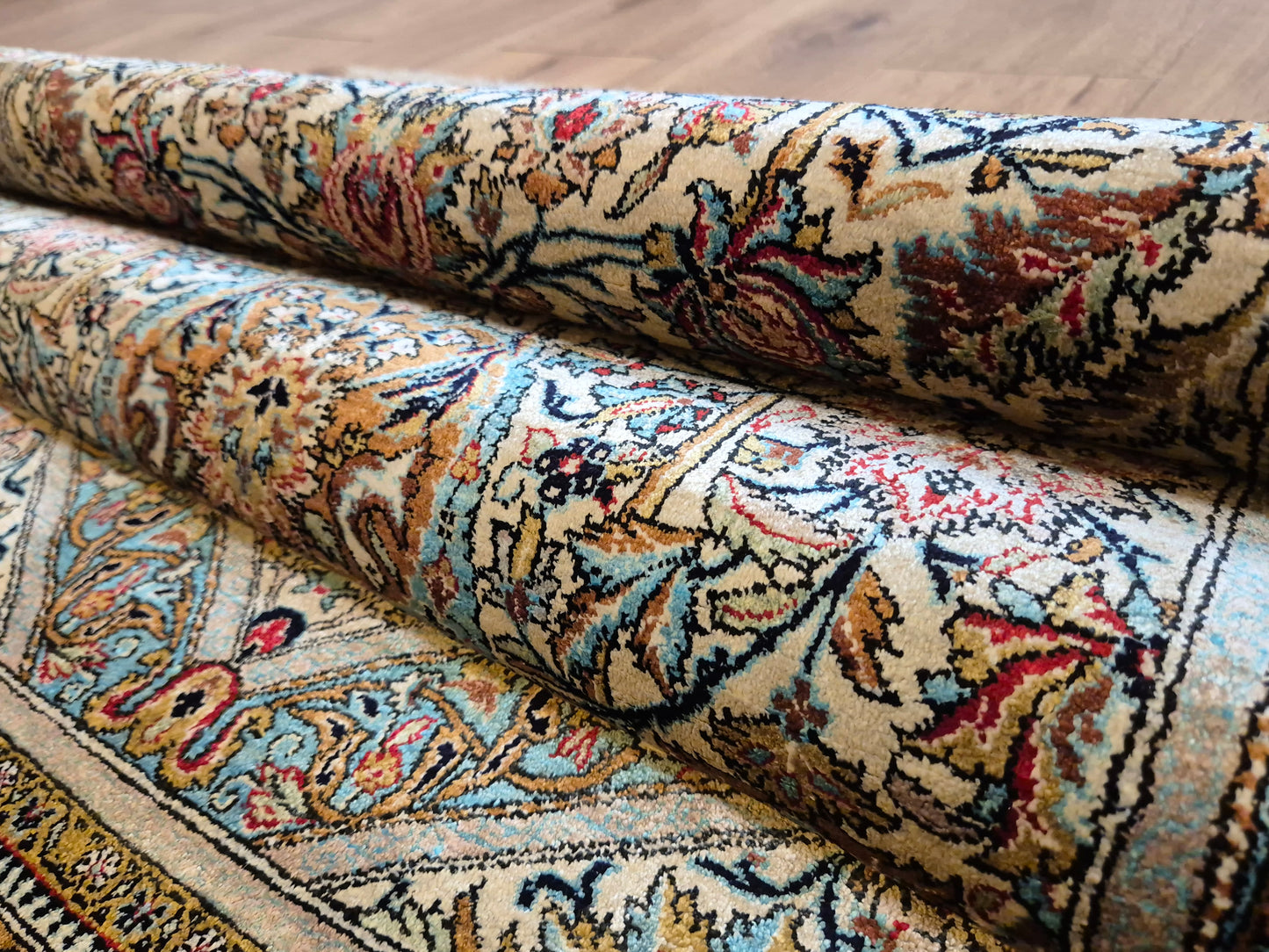 Ghom Teppich Seide auf Seide feine Knüpfung Gebetsteppich