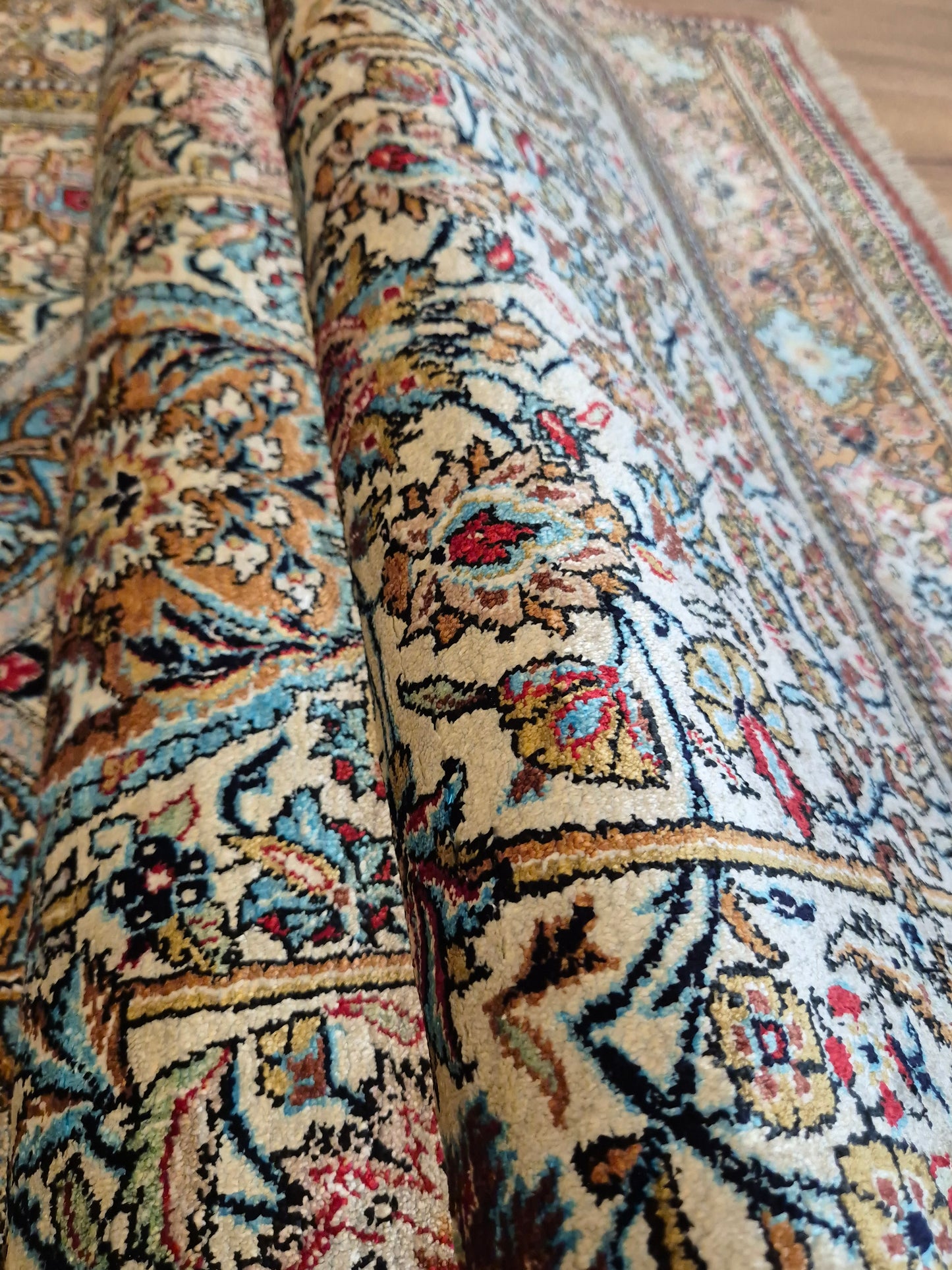 Ghom Teppich Seide auf Seide feine Knüpfung Gebetsteppich