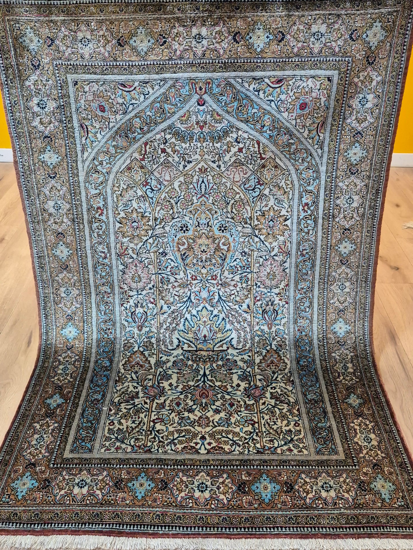 Ghom Teppich Seide auf Seide feine Knüpfung Gebetsteppich