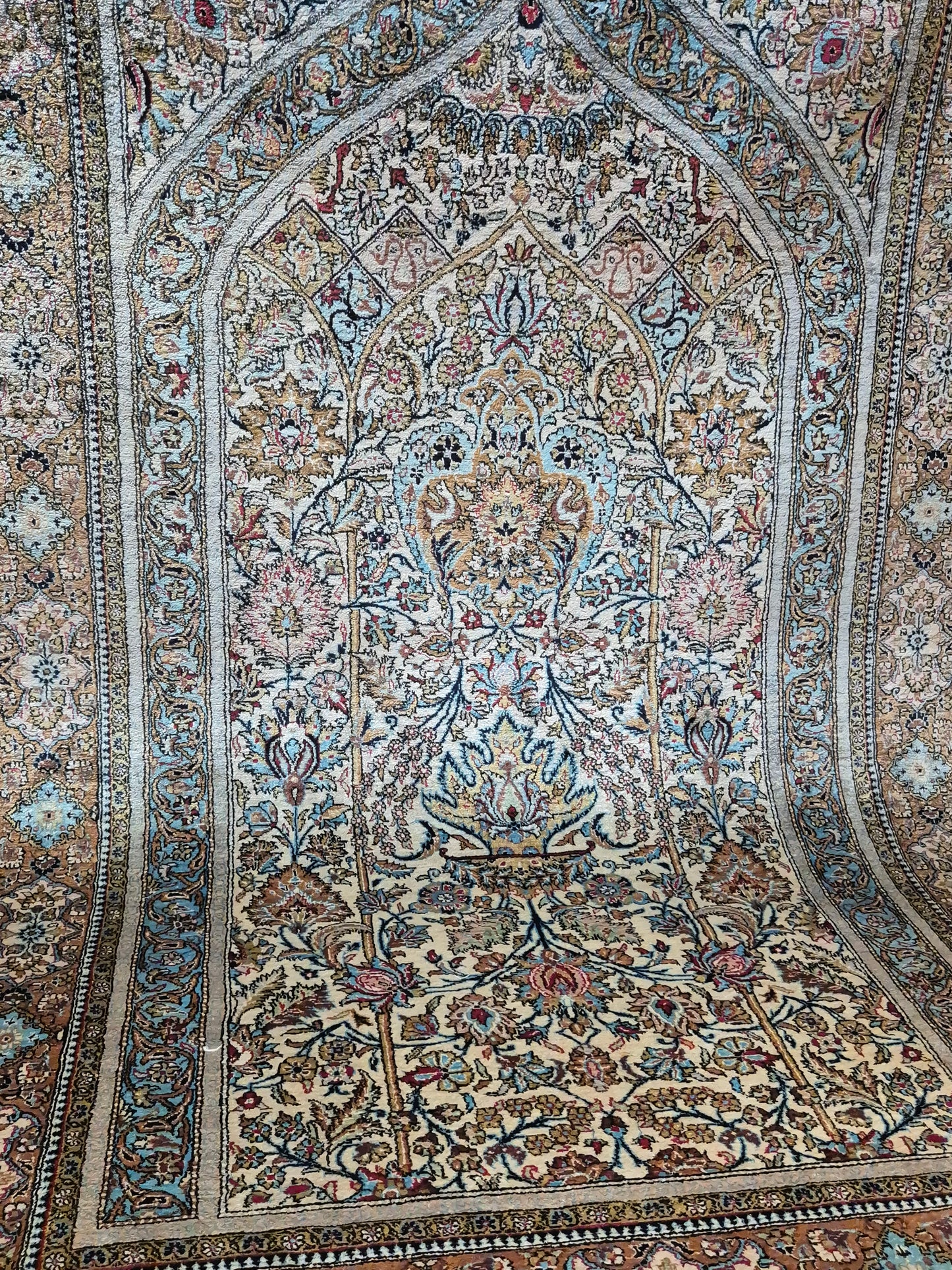 Ghom Teppich Seide auf Seide feine Knüpfung Gebetsteppich