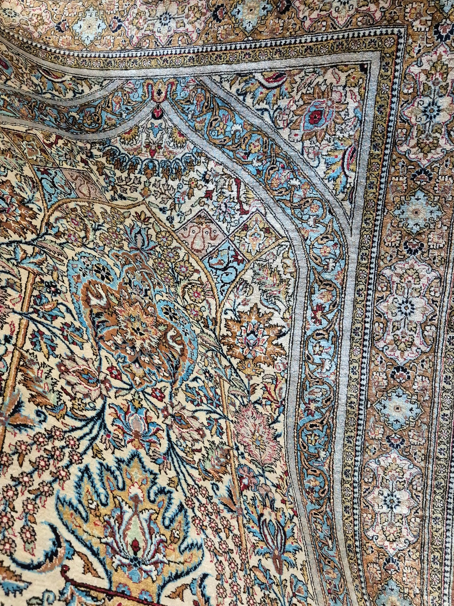 Ghom Teppich Seide auf Seide feine Knüpfung Gebetsteppich