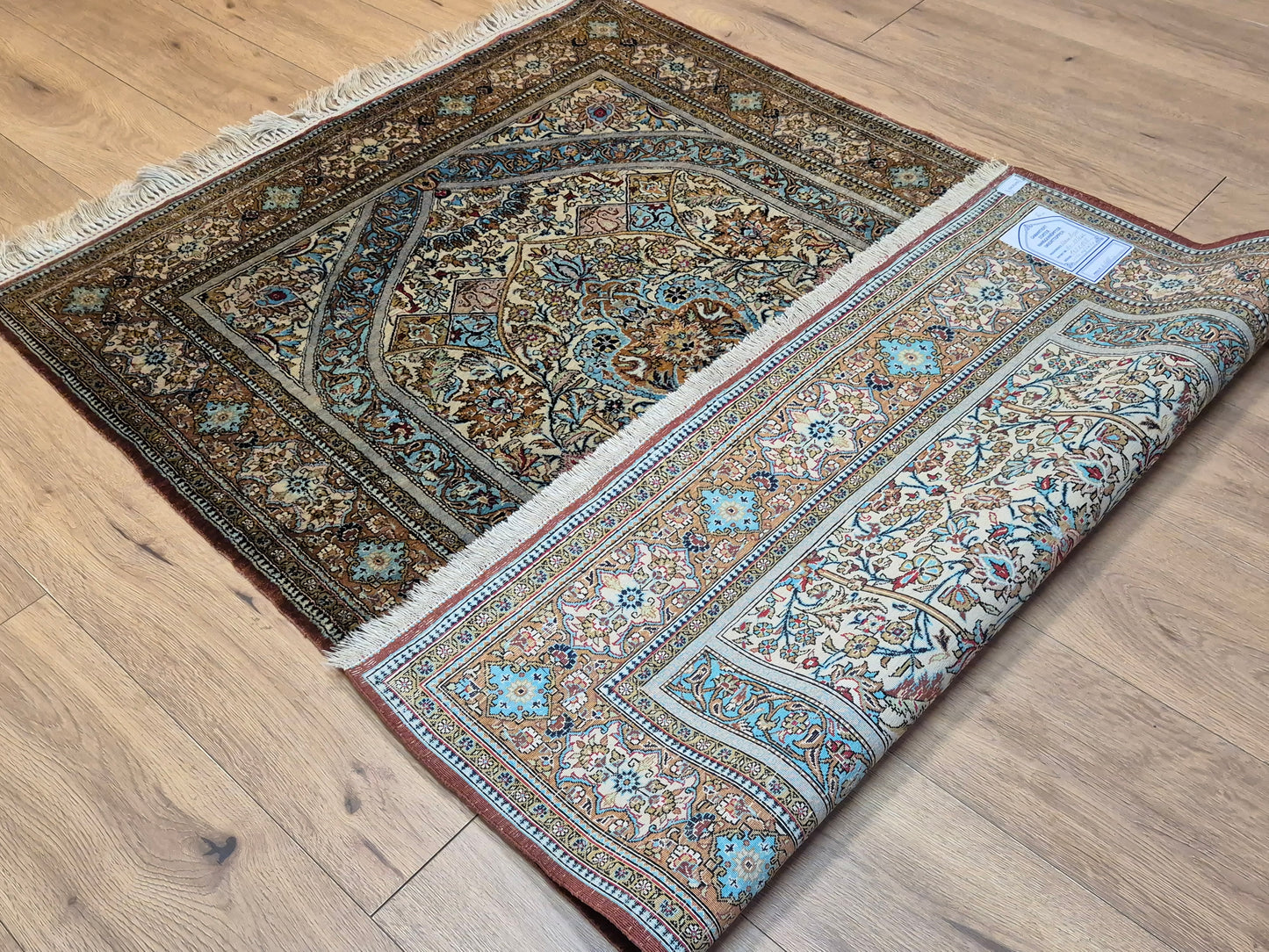 Ghom Teppich Seide auf Seide feine Knüpfung Gebetsteppich