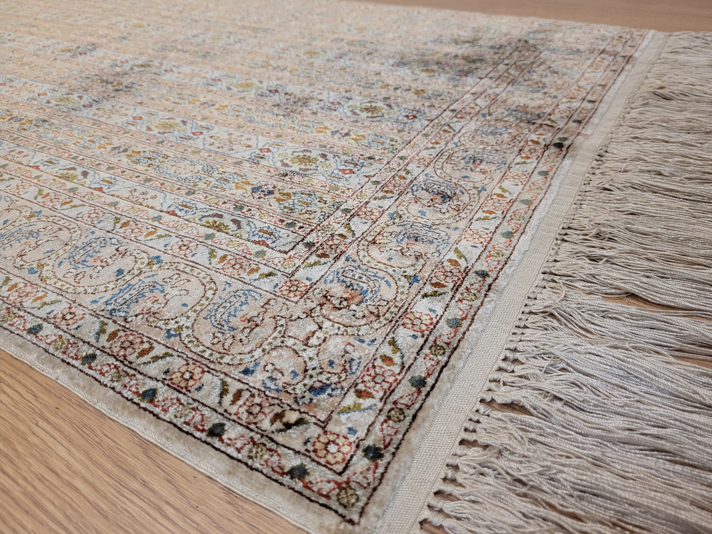 Hereke Teppich Seide auf Seide feine Knüpfung Streifendesign