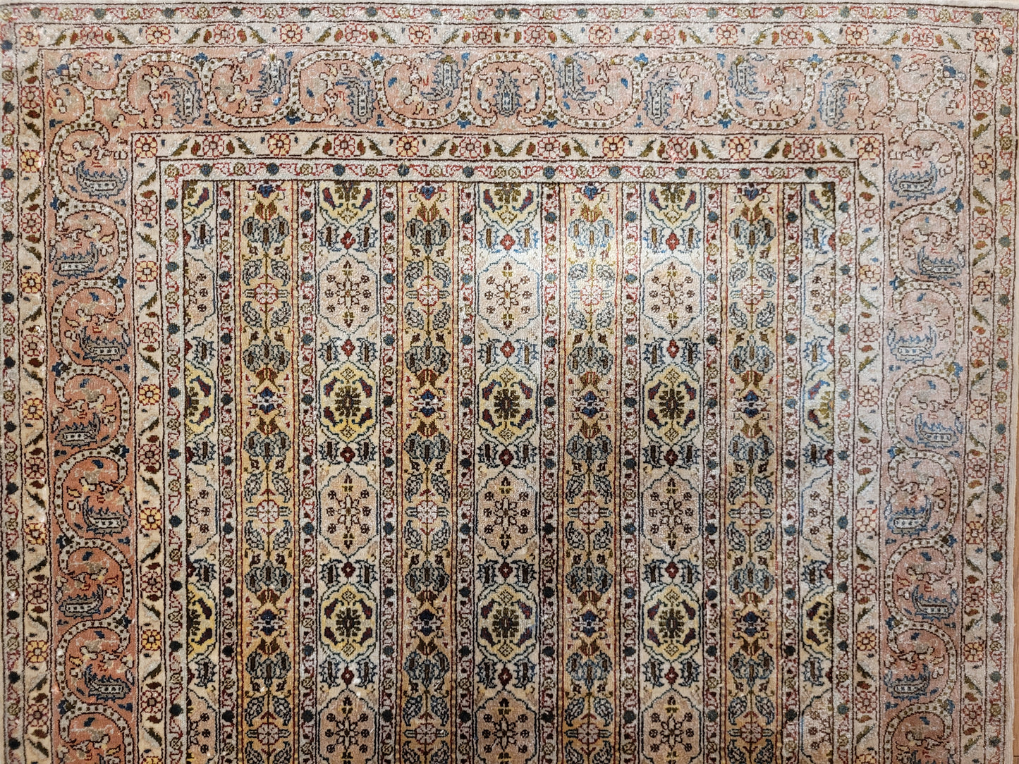 Hereke Teppich Seide auf Seide feine Knüpfung Streifendesign